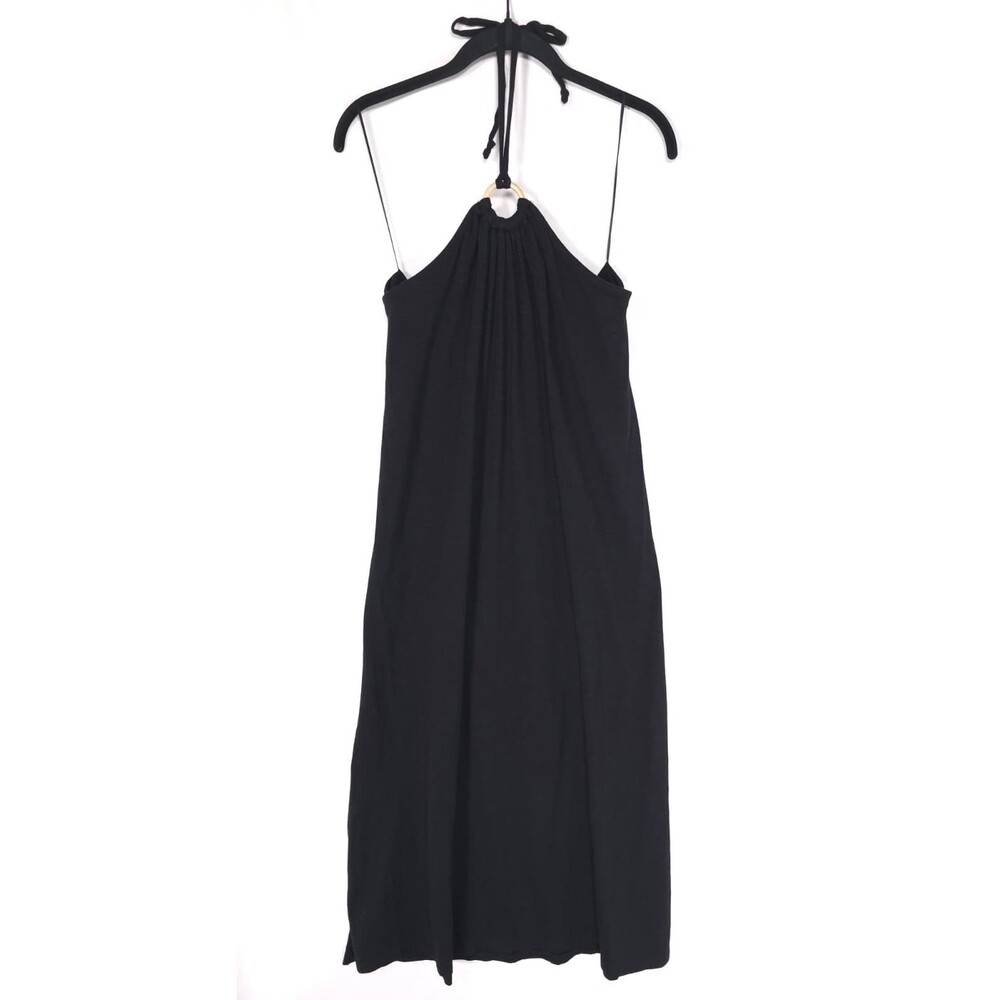OLD NAVY Women's New Midi Dress LARGE Black O-Ring Halter Stretch